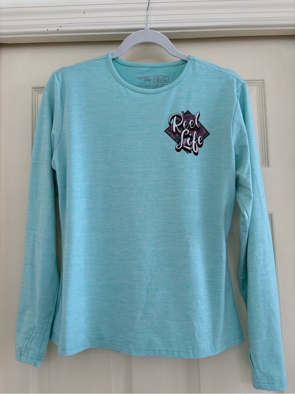 Reel Life Girls' Long Sleeve Tee in Aqua